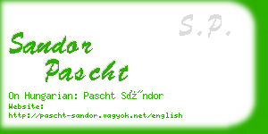 sandor pascht business card